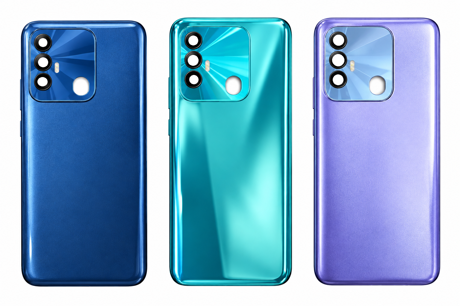 Compatible Replacement for Tecno Spark 8 KG6 4G Back Panel – Navy Blue, Green & Purple